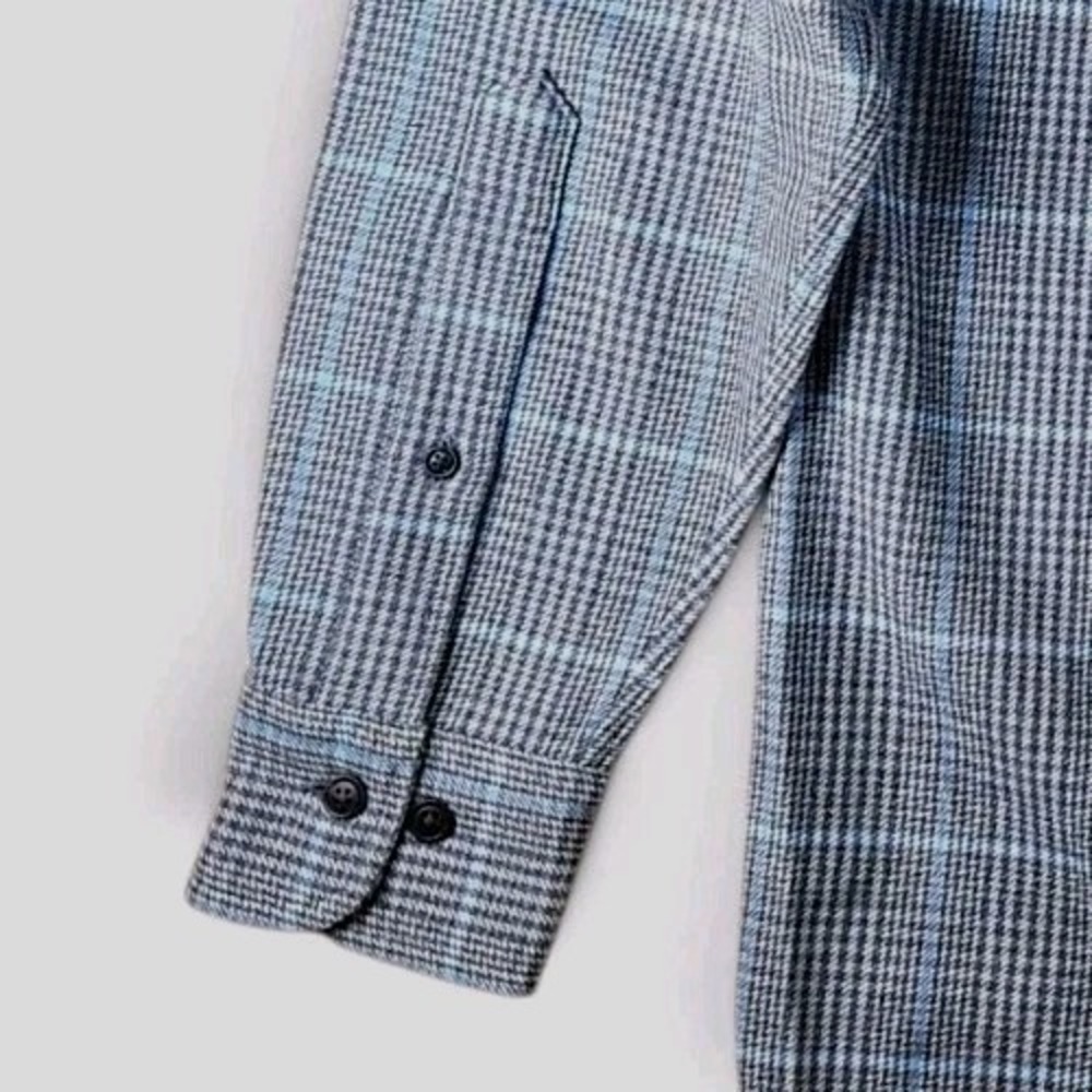 Brooks Brothers Country Club Button Down Shirt Small Saxxon Wool Blend Plaid - Picture 5 of 11